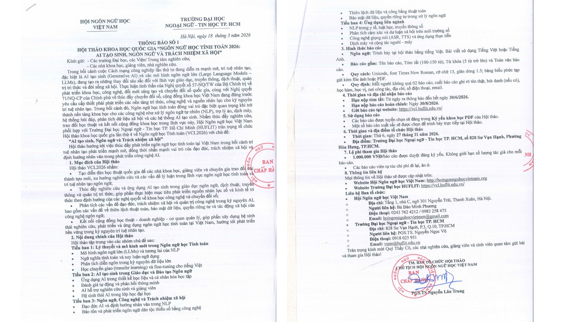HỘI THẢO KHOA HỌC QUỐC GIA 